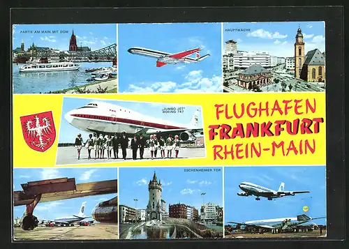 AK Frankfurt / Main, Flugzeug Boieng 747 der TWA auf dem Flughafen, Stadtansichten & Flugzeuge
