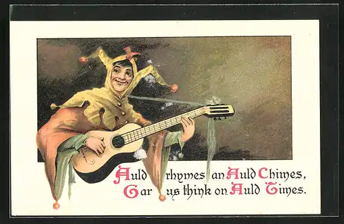 Lithographie Harlekin, Auld rhymes an Auld Chiems, Gar us think on Auld Times