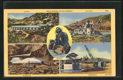 AK Bergbau, Gold Mining in California, Quartz, Dredging, Hydraulic, Doodlebug, Panning