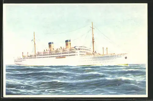 AK Passagierschiff M. S. Italia auf hoher See