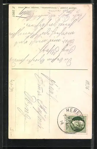 Künstler-AK Dampfer Gisela auf dem Ammersee
