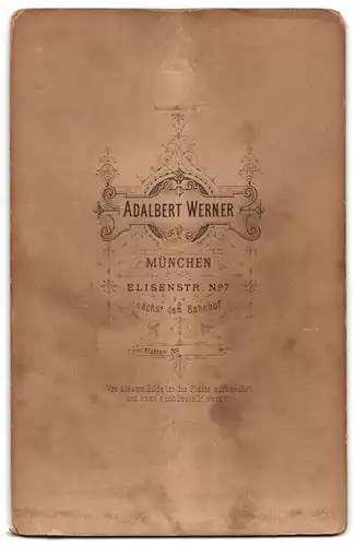 Fotografie Adalbert Werner, München, Elisenstrasse 7, Portrait junge Dame im Spitzenkleid