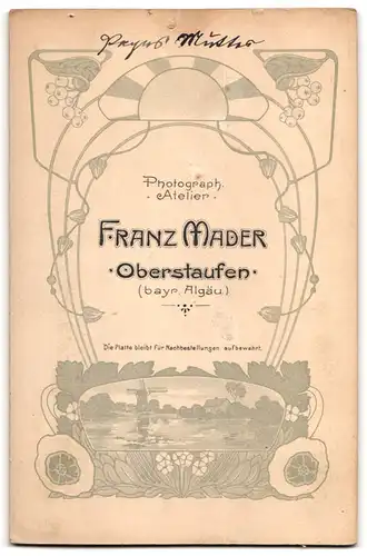 Fotografie Franz Mader, Oberstaufen /Bayr. Allgäu, Portrait ältere Dame mit Haube