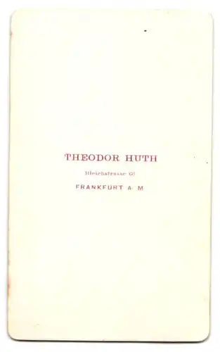 Fotografie Theodor Huth, Frankfurt a. M., Bleichstr. 66, Portrait Antonie garbe als Braut im Biedermeierkleid