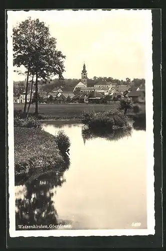 AK Waizenkirchen, Teilansicht mit Kirche