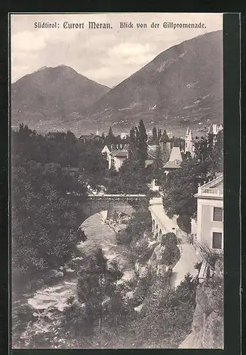 AK Meran, Blick von der Gilfpromenade