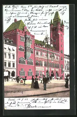 AK Basel, Blick zum Rathaus