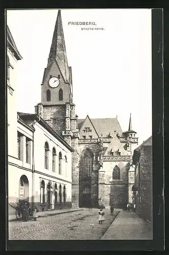 AK Friedberg, Stadtkirche mit Kindern