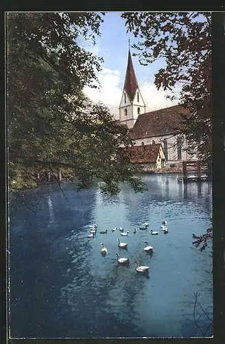 AK Blaubeuren, Blautopf mit Enten