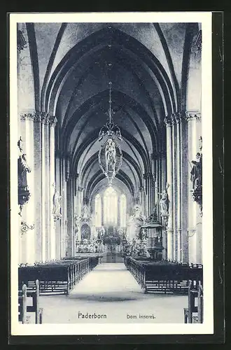 AK Paderborn, Dom Innenansicht mit Altar