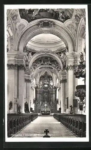 AK Weingarten, Klosterkirche Innenansicht mit Altar