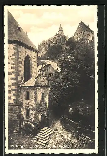 AK Marburg a. L., Schloss und luth. Kirchhof