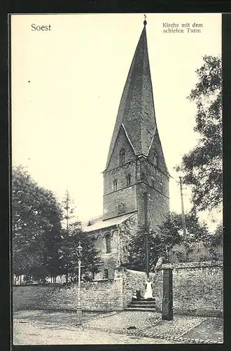 AK Soest, Kirche mit dem schiefen Turm