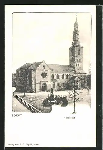 AK Soest, Petrikirche mit Denkmal