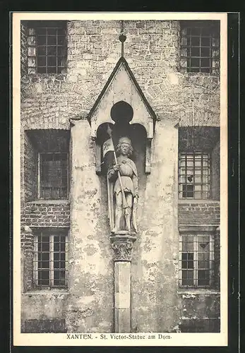 AK Xanten, St. Victor Statue am Dom