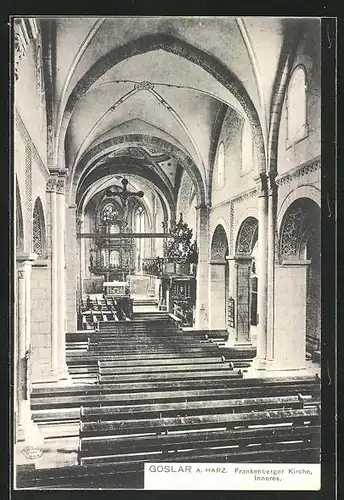 AK Goslar / Harz, Frankenberger Kirche Innenansicht mit Altar