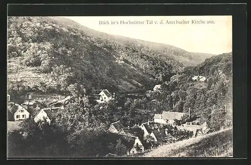AK Zwickau, Blick in`s Hochstätter Tal v. d. Auerbacher Kirche aus