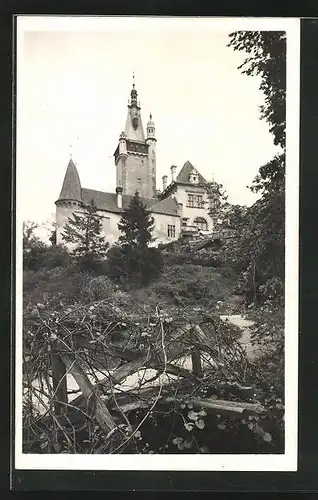 AK Pruhonice, Zamek, Blick zum Schloss