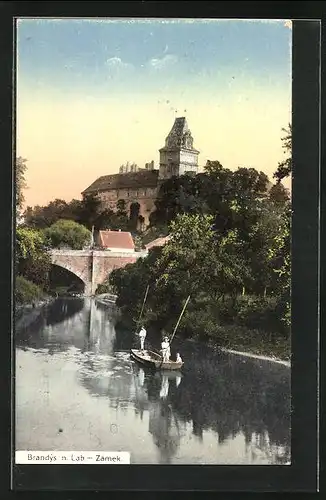 AK Brandys n. Lab., Brücke vor dem Schloss