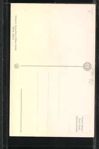 Künstler-AK sign. F. Philipp: Knabe bringt Blumen zum Namenstag