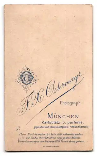 Fotografie F. X. Ostermayer, München, Karlsplatz 6, Unteroffizier in Uniform mit Schützenschnur