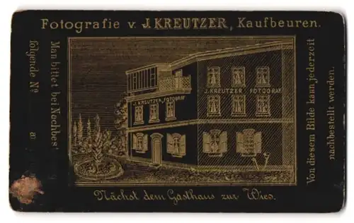 Fotografie J. Kreutzer, Kaufbeuren, Ansicht Kaufbeuren, Gebäude das Ateliers