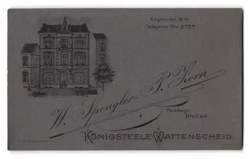 Fotografie W. Spengler - P. Zorn, Königsteele, Ansicht Königsteele, Gebäudeansicht des Fotografischen Ateliers