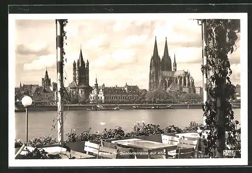 AK Köln, Blick von der Sünnerterrasse auf Köln