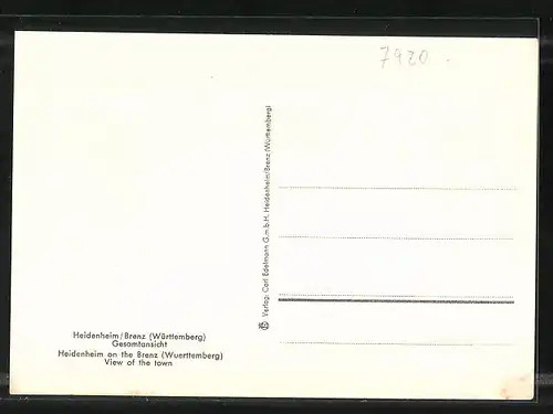Künstler-AK Heidenheim an der Brenz, Gesamtansicht der Ortschaft