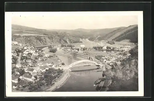 AK Stechovice /Stiechowitz, Totalansicht mti Brücke, Celkovy pohled