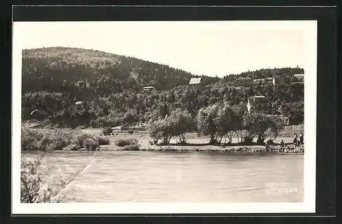 AK Pikovice, Blick vom Fluss auf den Ort