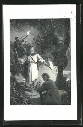 AK Sage von Wilhelm Tell, der Abstieg vom Rütli