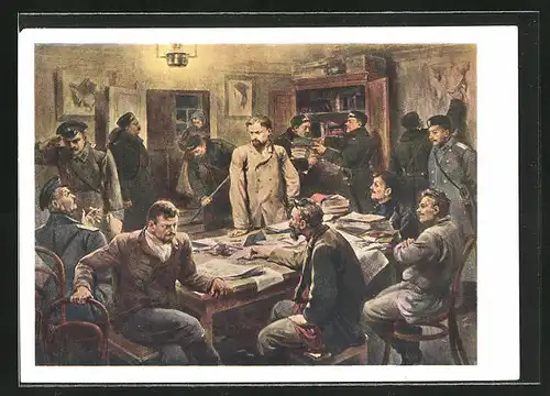 Künstler-AK La perquisition dans l`union professionnelle de la periode de réaction 1907-1914