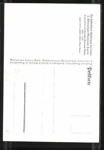 Künstler-AK Anton Hoffmann - München: Hist. Uniformen des bayer. 2. Chevauleger-Reg. Taxis, Cuirassier des Reg. Weickel