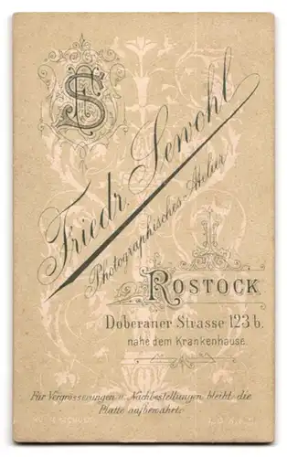 Fotografie Friedrich Senohl, Rostock, Doberanerstrasse 123b, aufmerksame adrette Dame in elegantem Kleid