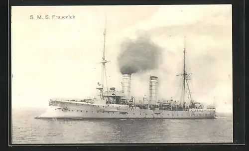 AK Kriegsschiff S. M. S. Frauenkob in Fahrt