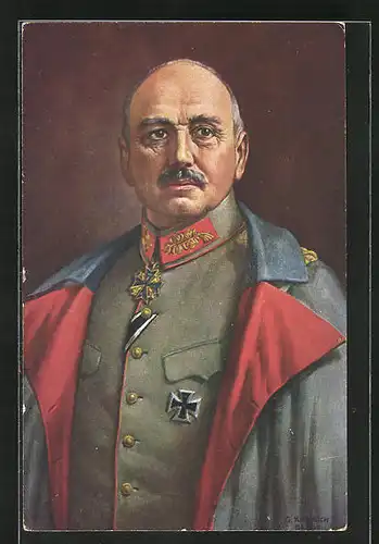 AK Heerführer von Kluck in Uniform mit Eisernem Kreuz und Orden