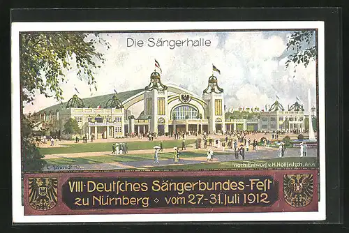 Ganzsache Nürnberg, VIII. Deutsches Sängerbundesfest 1912, Sängerhalle