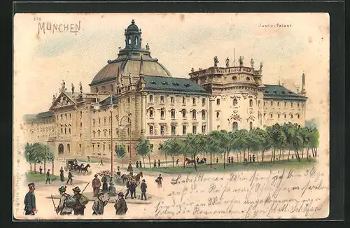 Lithographie München, Justiz-Palast