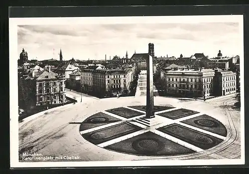 AK München, Karolinenplatz mit Obelisk