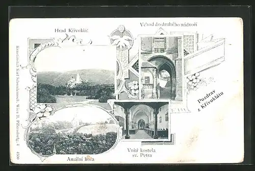 AK Krivoklát, Hrad Krivoklát, Amálni hora, Vnitr kostela sv. Petra