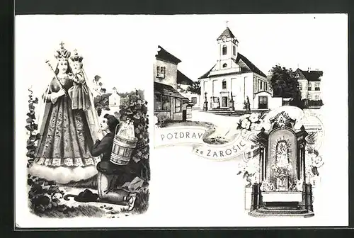 AK Zarosice, Kirche und Marienbildnis