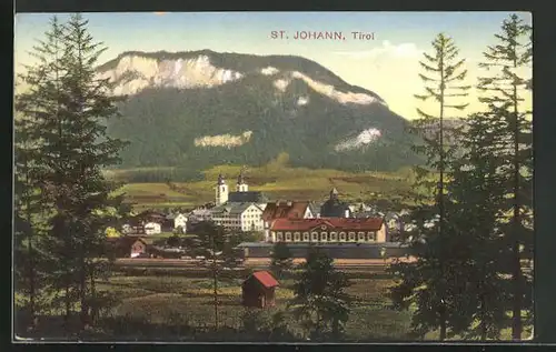 AK St. Johann, Ortsansicht aus der Vogelschau