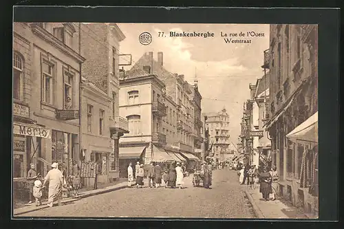 AK Blankenberghe, La rue de l`Ouest