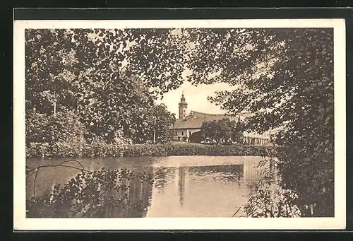 AK Bad Ullersdorf, Blick zum Schloss