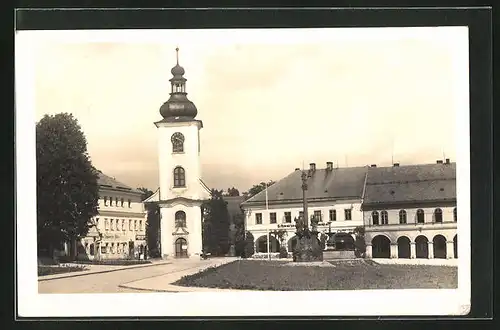 AK Rokitnitz / Rokytnice v Orlickych Horach, Stadtplatz mit Gasthaus