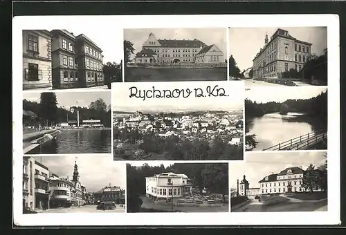 AK Rychnov n. Kn., Panorama und Ortspartien