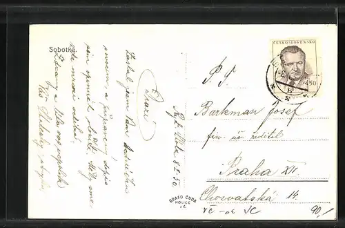 AK Sobotka, Teilansicht mit Strassenpartie
