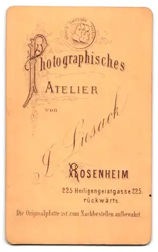 Fotografie J. Liesack, Rosenheim, Heiligengeistgasse 225, Portrait bildschönes Fräulein mit Schleife am Blusenkragen