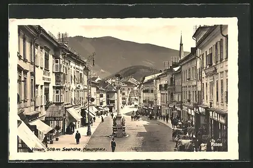 AK Villach, Hauptplatz mit Hotel Post